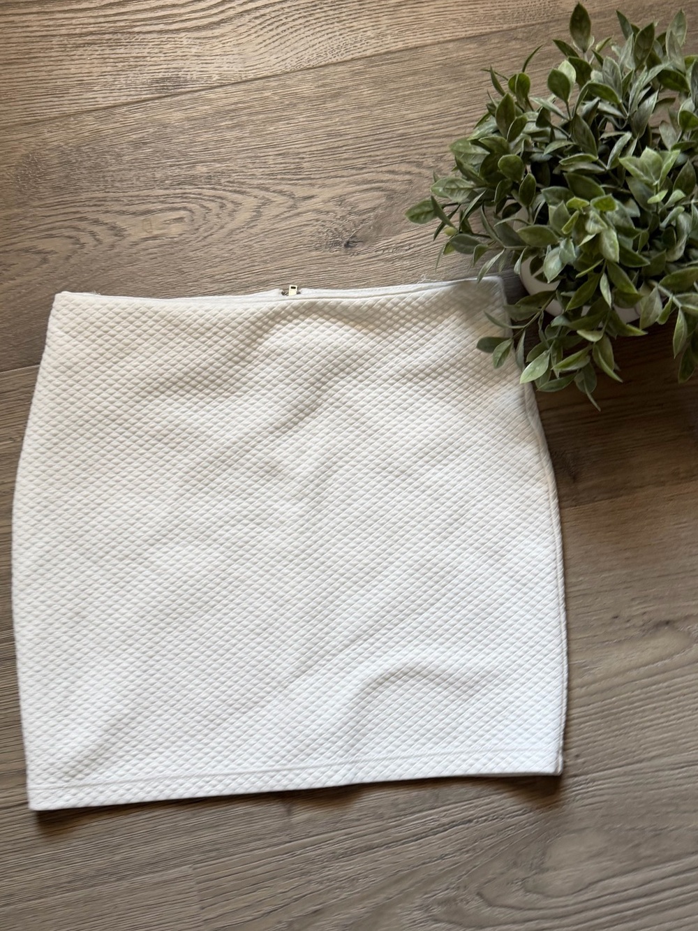 Must Have Quilted White Mini Skirt